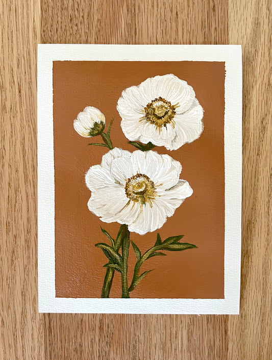 A Miscarriage Birth Month Flower Painting of Three August Poppies by Artist Nicole May Lesher