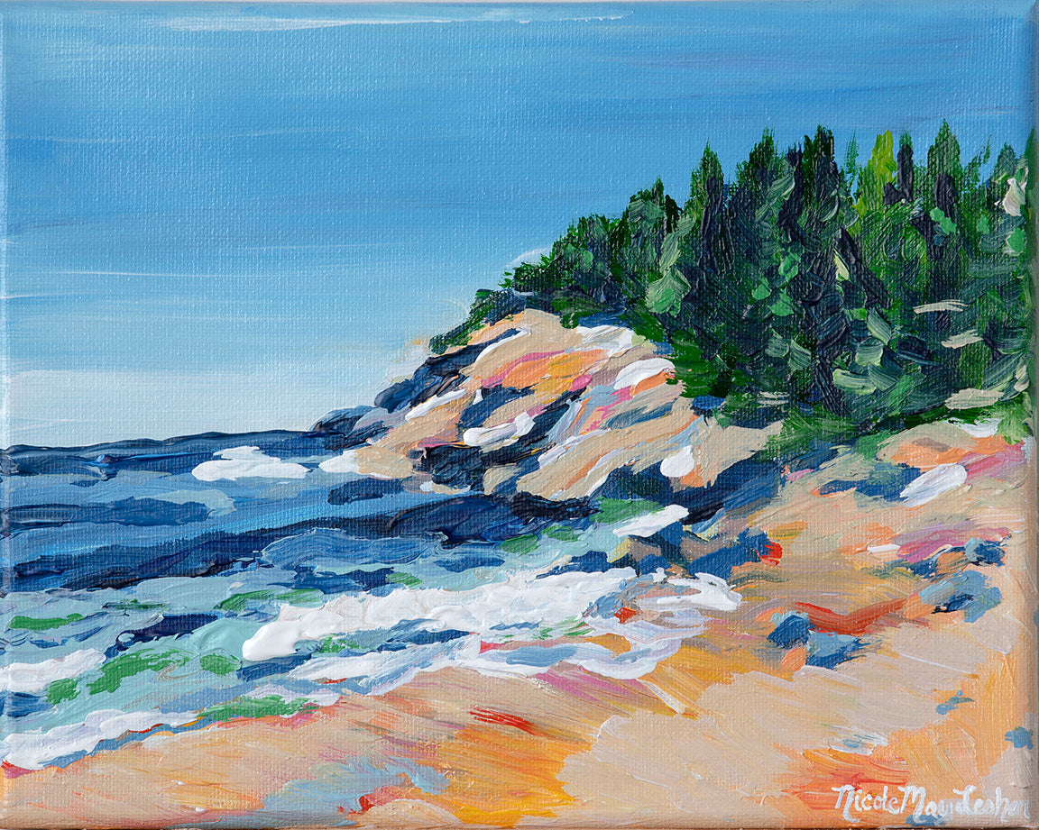 Sand Beach Stroll | Fine Art Acrylic Painting | Nicole May Lesher