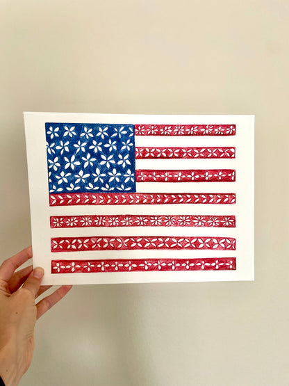 250th America Anniversary Painting by Nicole May Lesher American Flag Art 