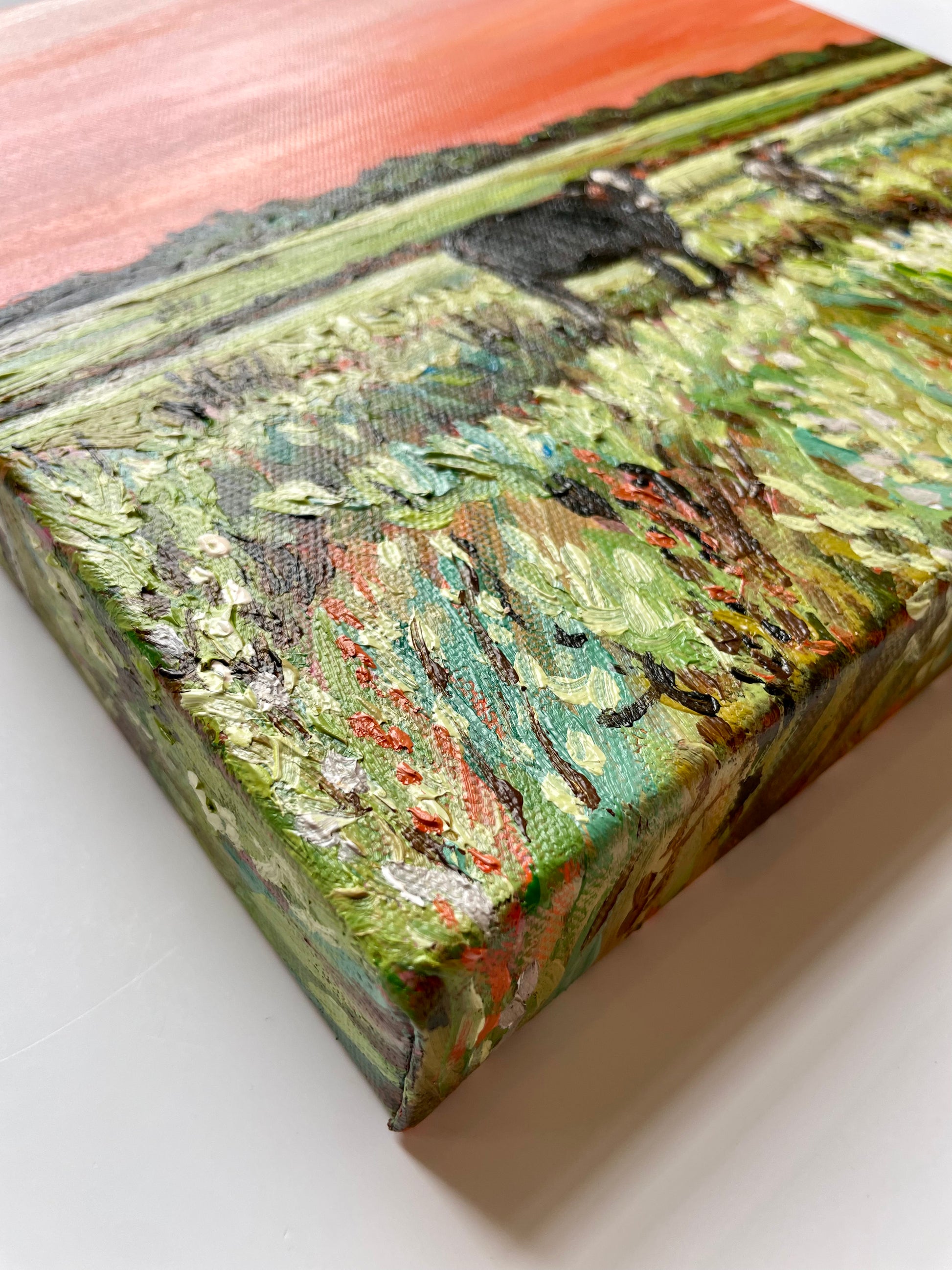 corner details of Kansas Fields Painting by artist Nicole May Lesher