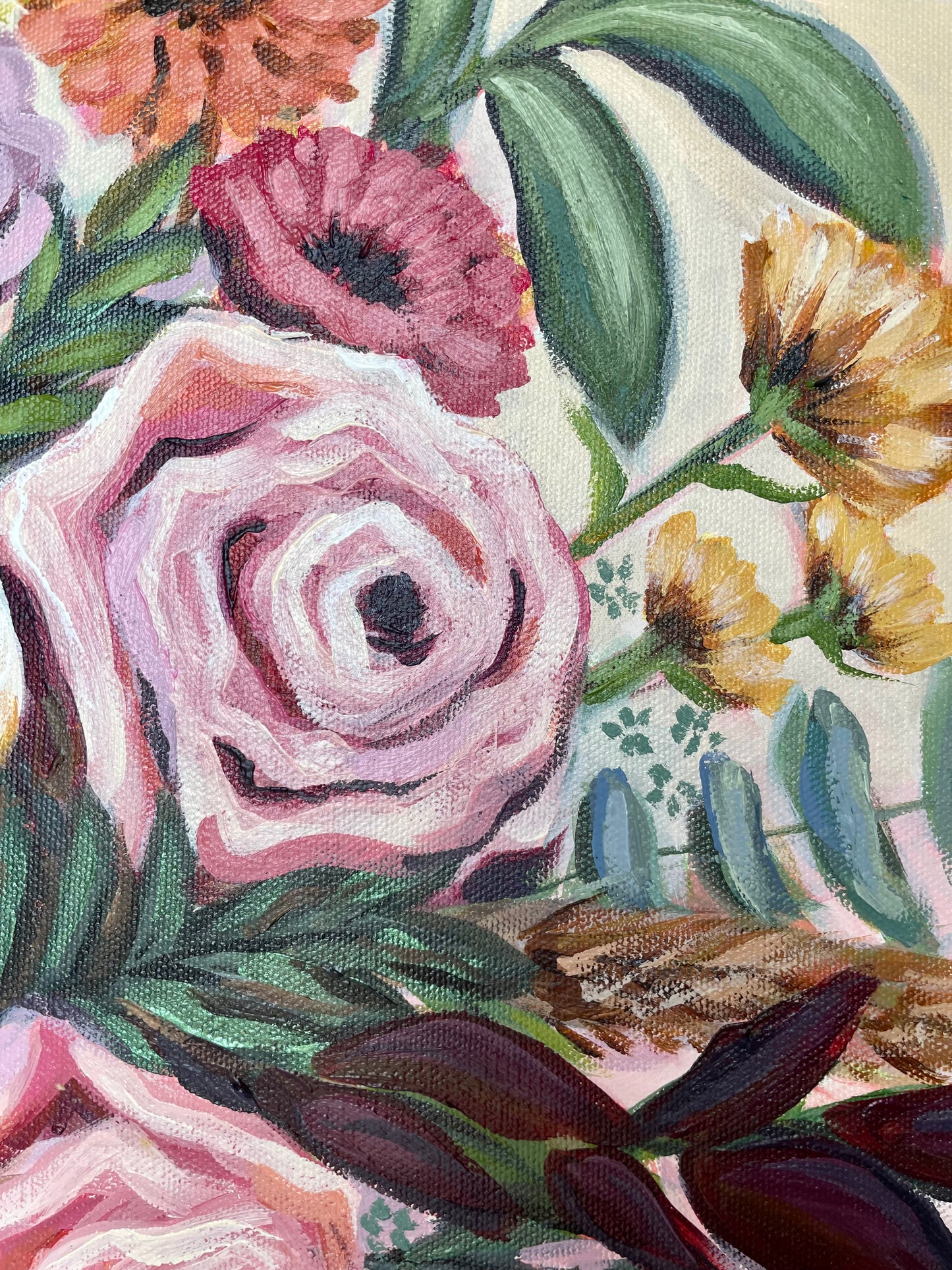 Eucalyptus floral greenery painting by artist Nicole May Lesher NicoleMayLesher.com