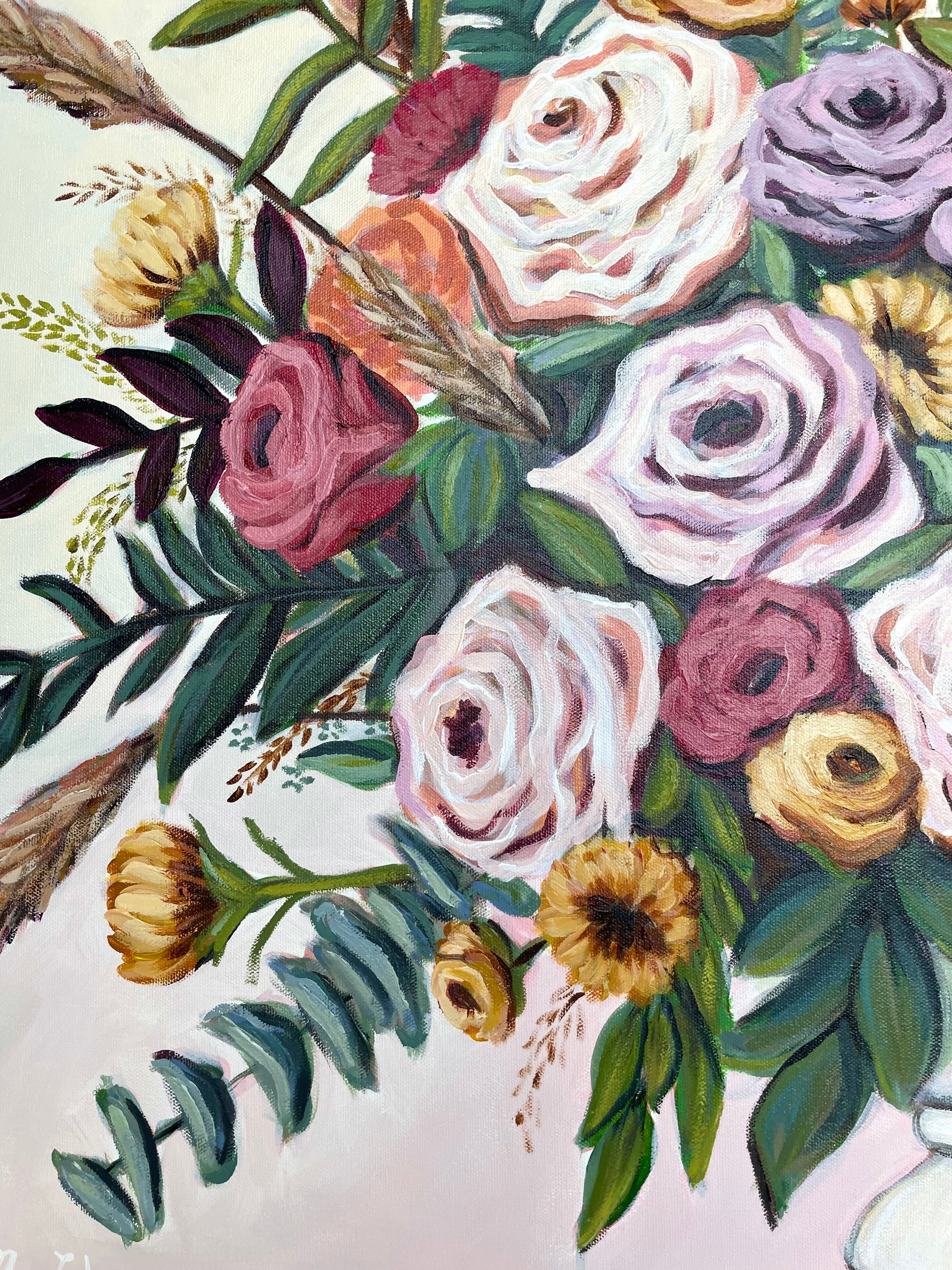 Eucalyptus floral greenery painting by artist Nicole May Lesher NicoleMayLesher.com