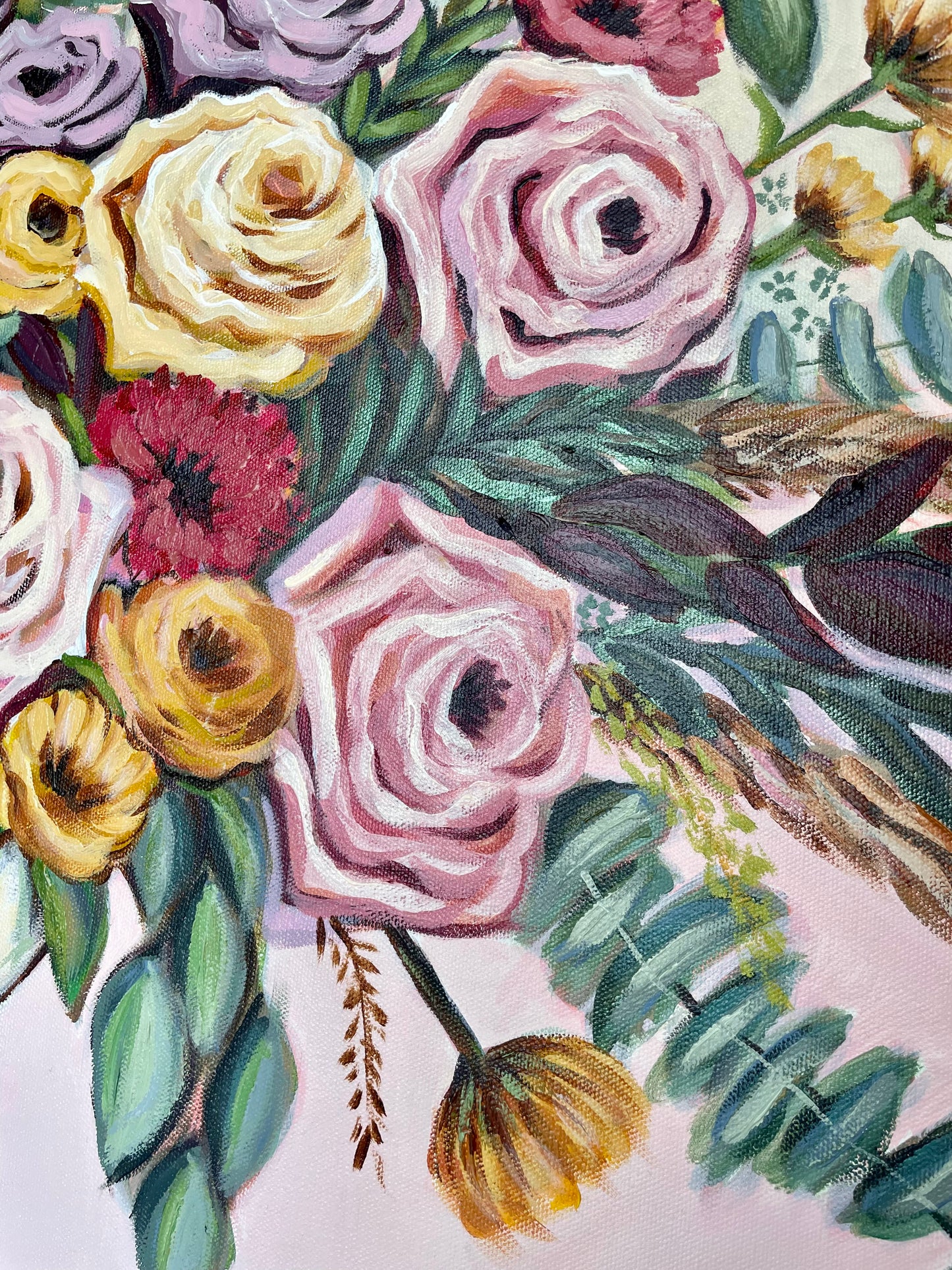 Eucalyptus floral greenery painting by artist Nicole May Lesher_Garden Party_ NicoleMayLesher.com