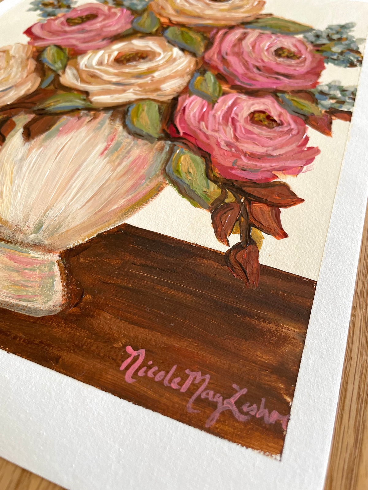 2 PINK & CREAM FLORAL