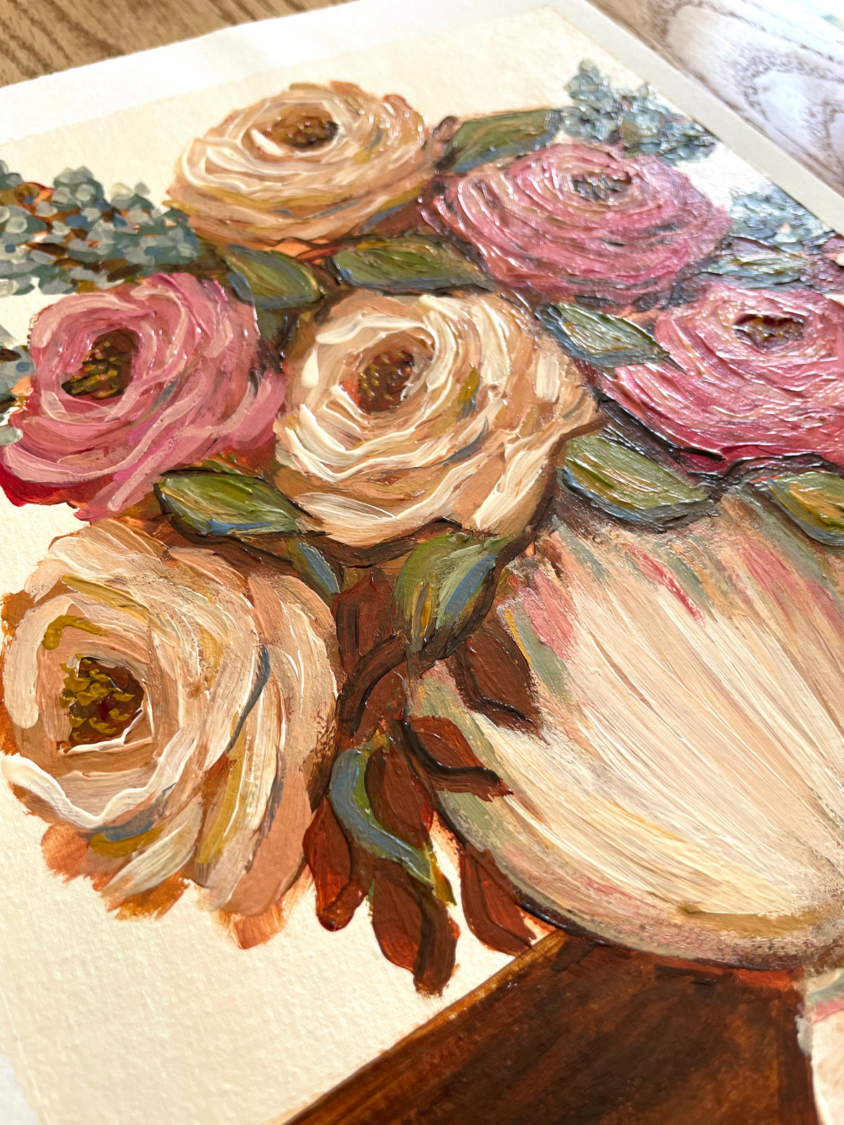 2 PINK & CREAM FLORAL