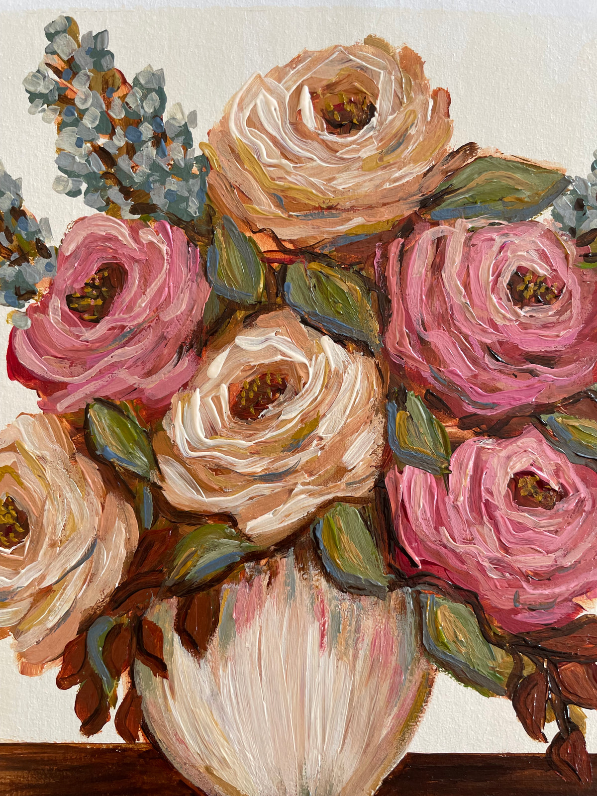 2 PINK & CREAM FLORAL