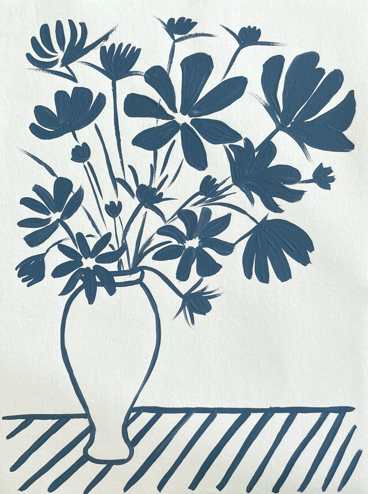 Dusty Blue Floral Sketch No. 2