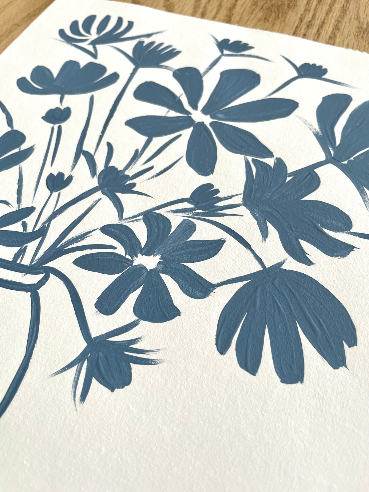 Dusty Blue Floral Sketch No. 2