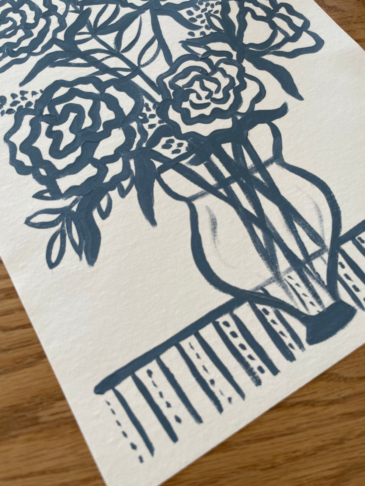 Dusty Blue Floral Sketch No. 1