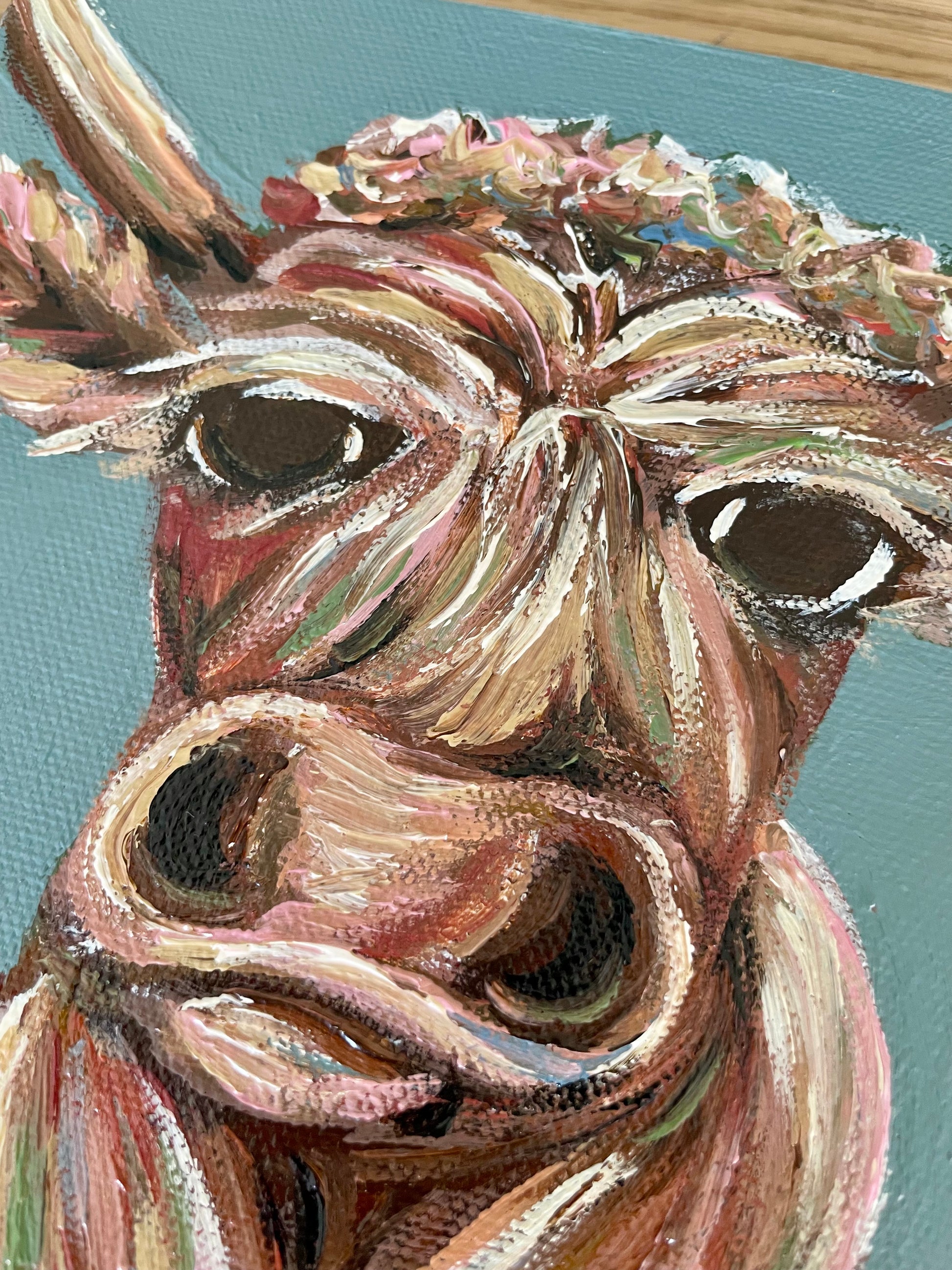 Rusty the Mini highlands Cow Painting by Artist Nicole May Lesher NicoleMayLesher.com