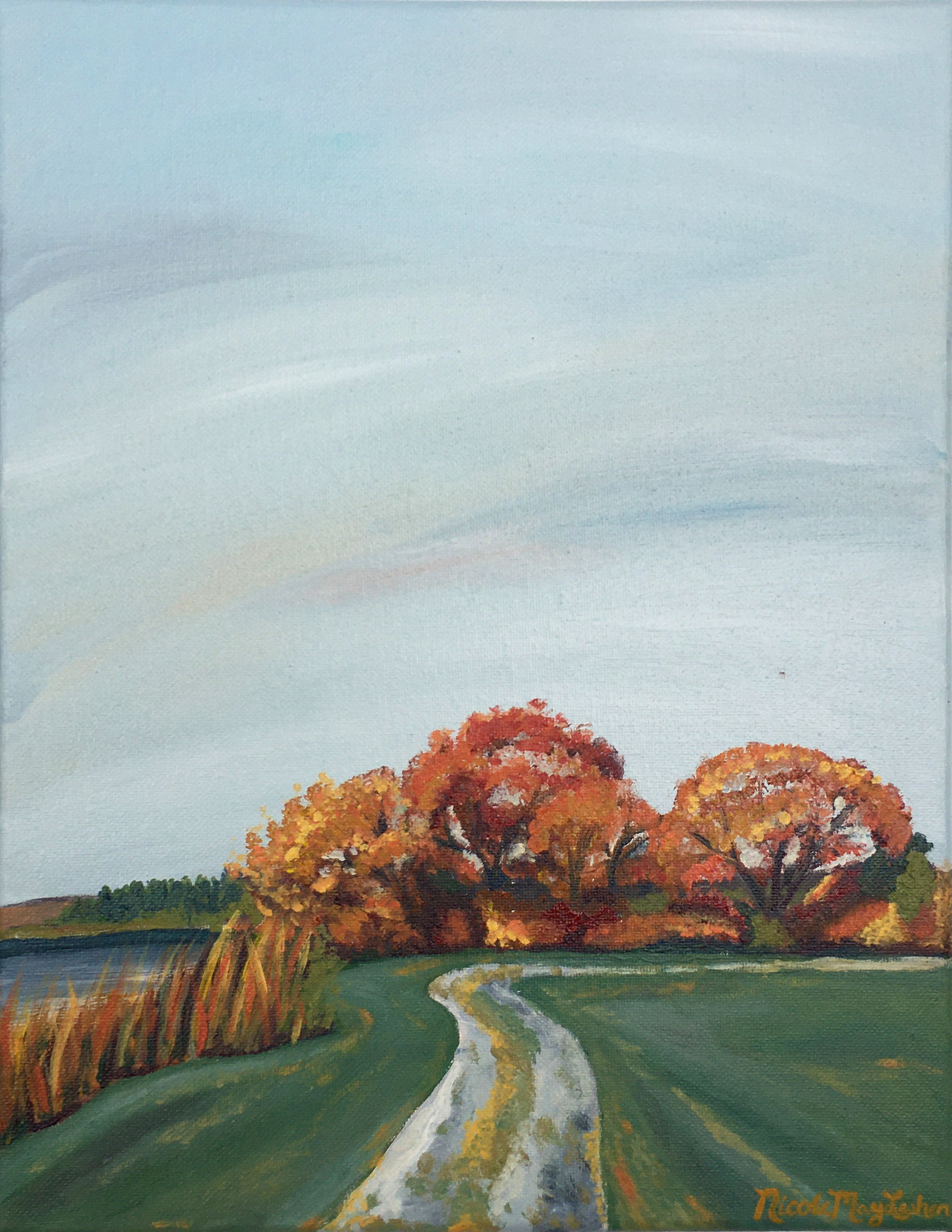 Coastal Autumn Walk | Fall Fine Art Painting | Nicole May Lesher