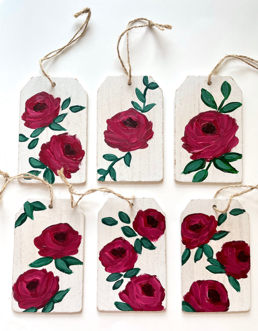 Burgundy Floral Gift Tags