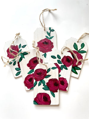 Burgundy Floral Gift Tags