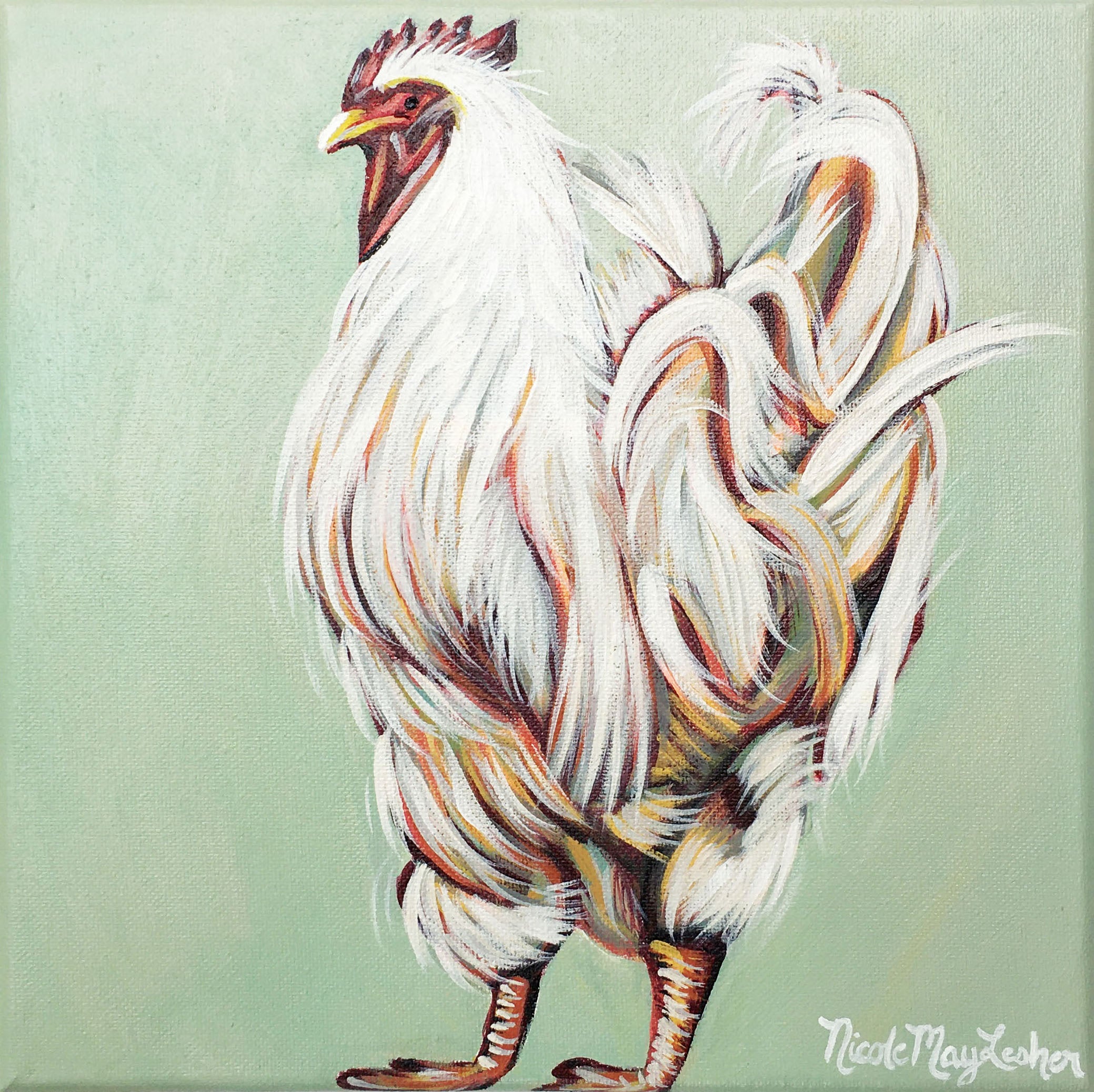 Barnyard Chicken | Fine Art Farmhouse Painting | Nicole May Lesher 