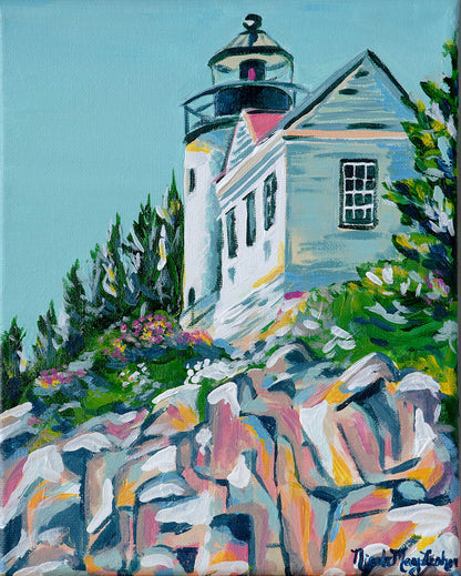 Cliffside Lighthouse | Nicole May Lesher | Fine Art Acrylic Painting