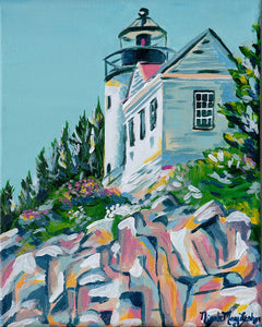 Cliffside Lighthouse | Nicole May Lesher | Fine Art Acrylic Painting