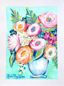 Had Me A Blast | Nicole May Lesher | Original Fine Art Flower Painting on Paper