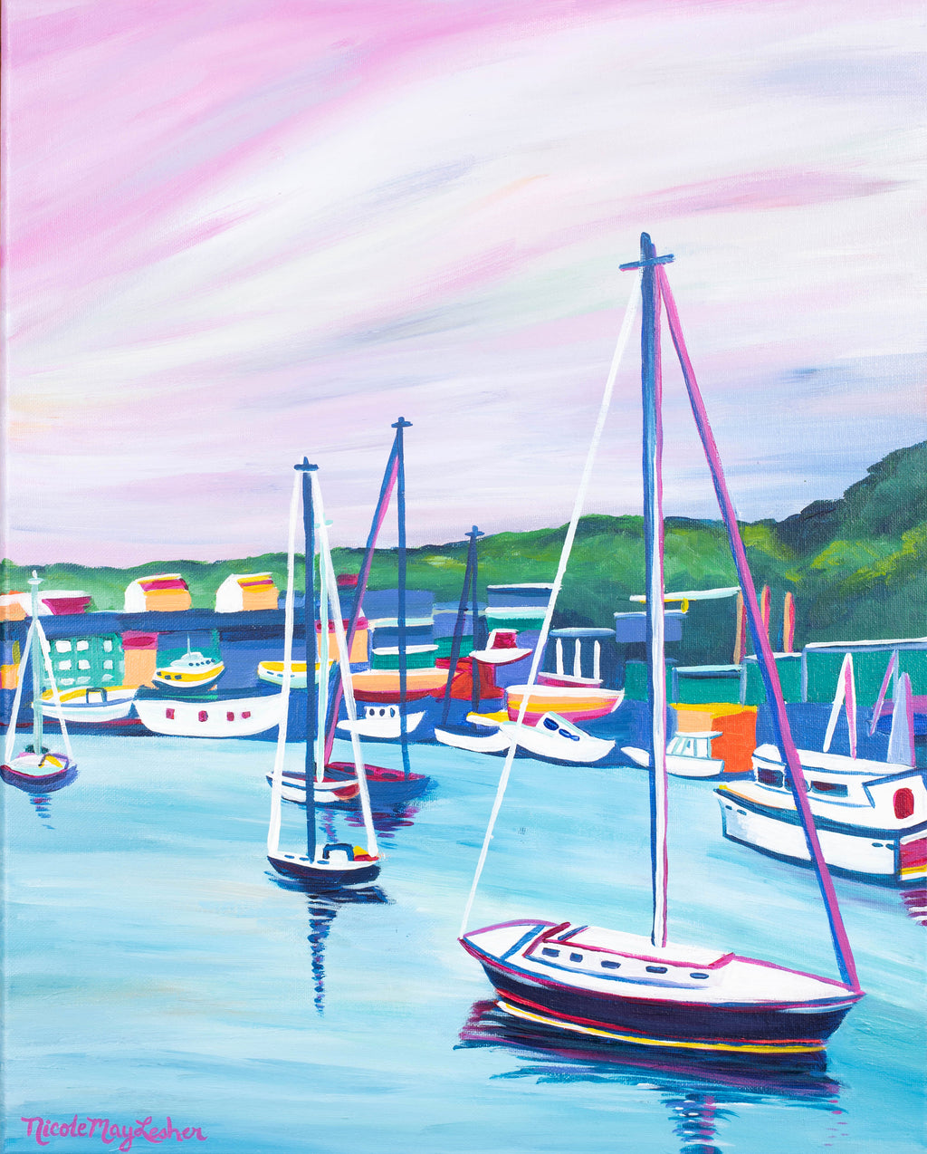 "Harbor Walk" | Original Painting | Belfast Maine | Nicole May Lesher