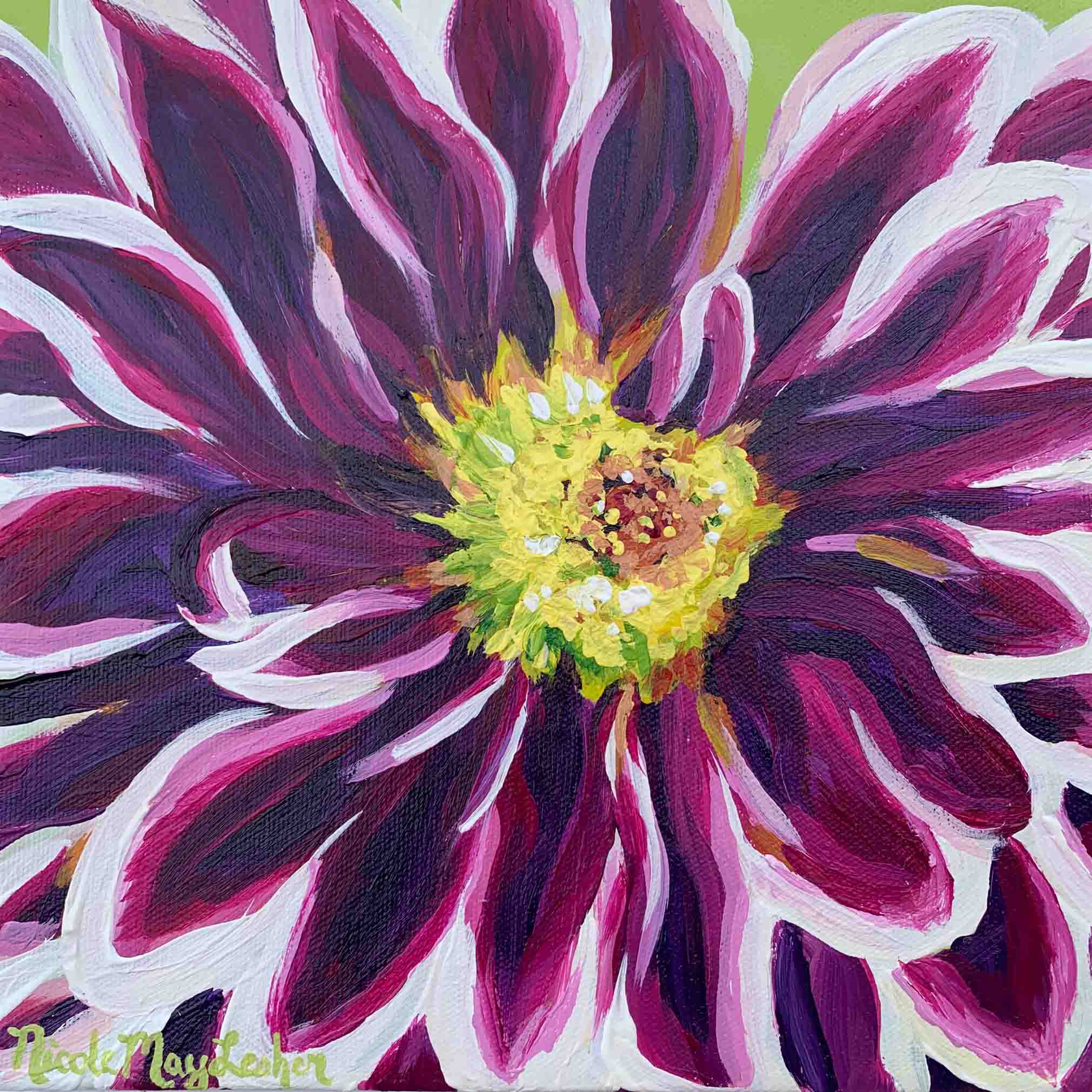 Hello Mum | Purple Flower Painting | Nicole May Lesher