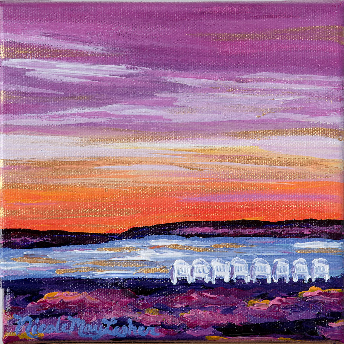 My Favorite Place | Coastal Maine Adirondack Sunset Painting | Nicole May Lesher