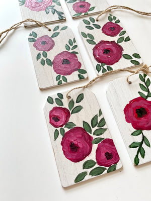 Red Floral Gift Tags